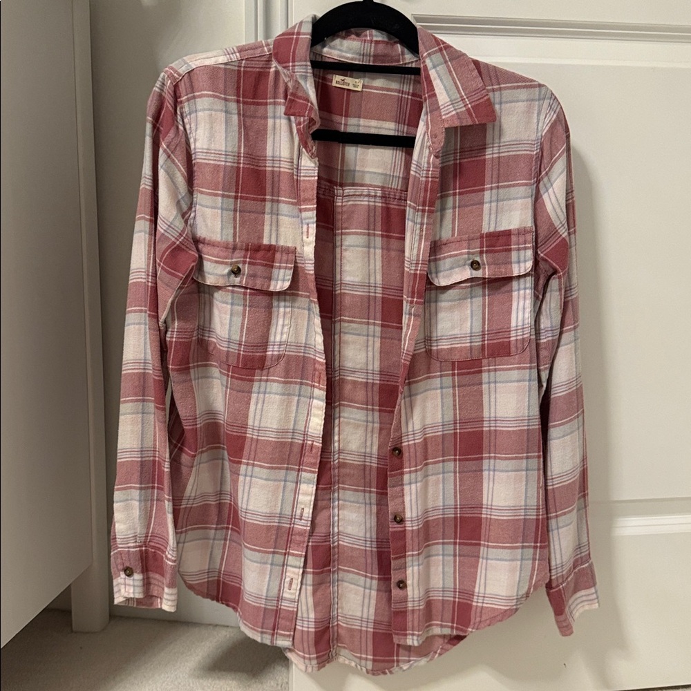 Hollister Red and Blue Plaid Flannel